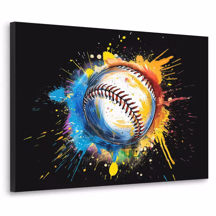 Graffiti - Sport - Baseball - Honkbal Textielframe zwart klein -3d