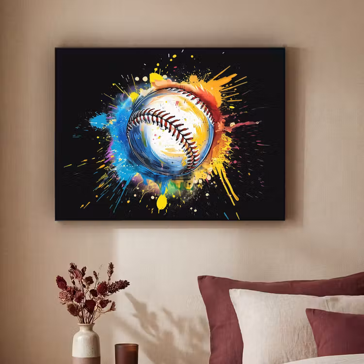 Graffiti - Sport - Baseball - Honkbal Textielframe - compleet frame klein -sfeer1