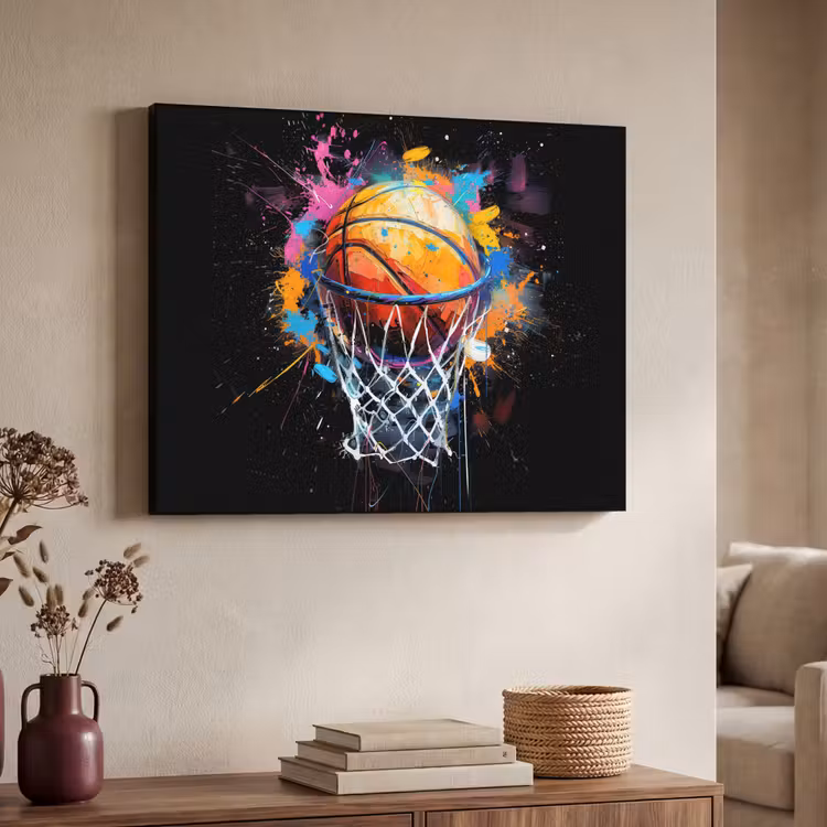 Graffiti - Sport - Basketbal - Basket Textielframe - compleet frame klein -sfeer3