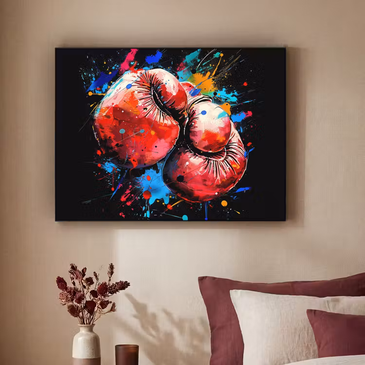 Graffiti - Sport - Boksen - Bokshandschoenen Textielframe - compleet frame klein -sfeer1