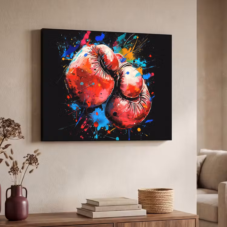 Graffiti - Sport - Boksen - Bokshandschoenen Textielframe - compleet frame klein -sfeer3