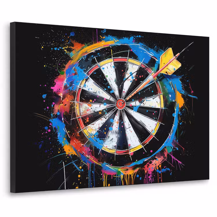 Graffiti - Sport - Darten - Dartbord Textielframe zwart klein -3d