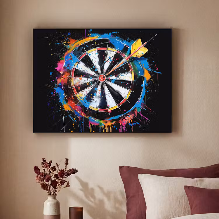 Graffiti - Sport - Darten - Dartbord Textielframe - compleet frame klein -sfeer1