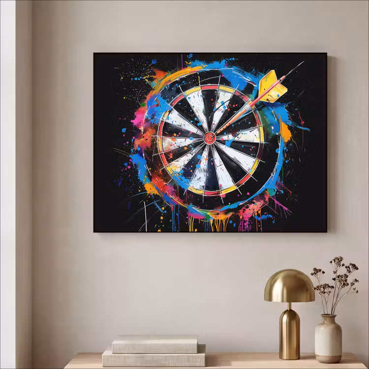 Graffiti - Sport - Darten - Dartbord Textielframe zwart klein -sfeer2