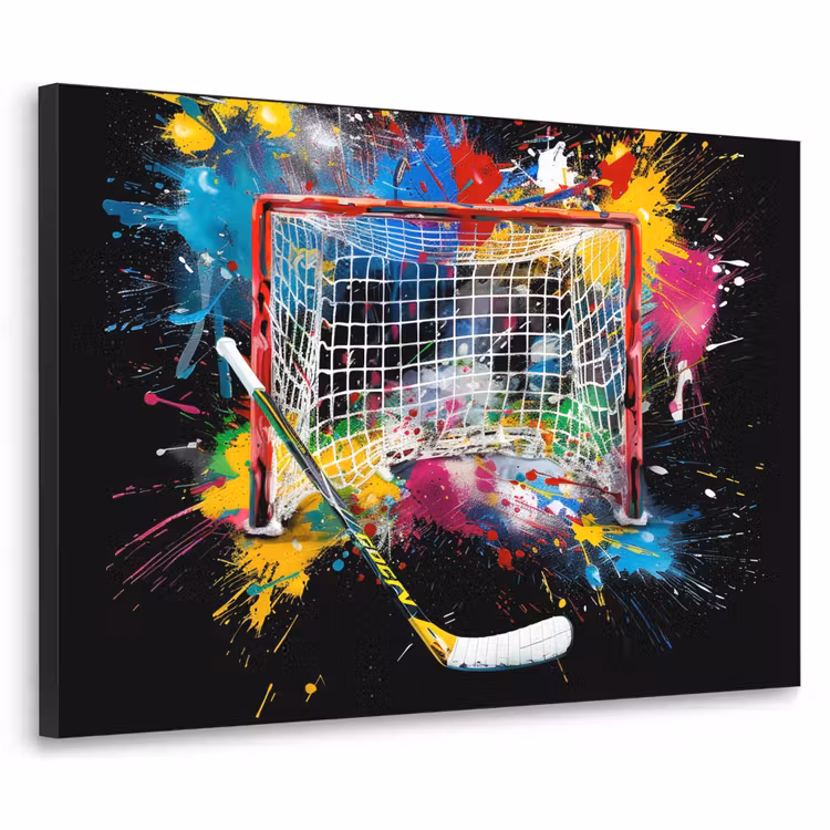 Graffiti - Sport - IJshockey - Hockey goal Textielframe zwart klein -3d