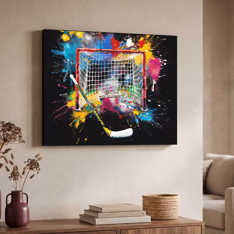 Graffiti - Sport - IJshockey - Hockey goal Textielframe - compleet frame klein -sfeer3