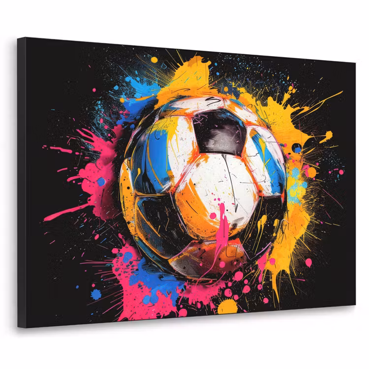 Graffiti - Sport - Voetbal - Verf - Bal Textielframe - compleet frame klein -3d