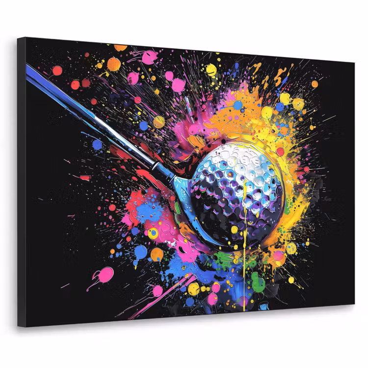 Graffiti - Sport - Golf - Golfclub Textielframe zwart klein -3d