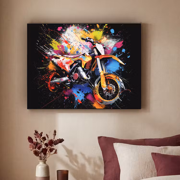 Graffiti - Sport - Motor - Motorcross Textielframe zwart klein -sfeer1