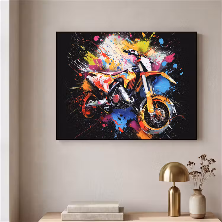 Graffiti - Sport - Motor - Motorcross Textielframe zwart klein -sfeer2