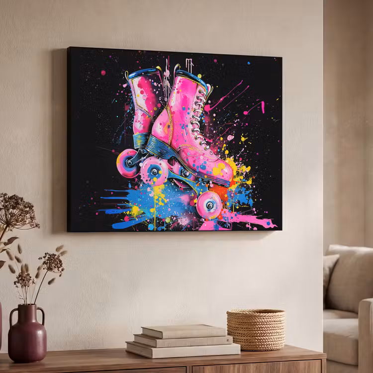 Graffiti - Sport - Rolschaatsen - Skating Textielframe - compleet frame klein -sfeer3