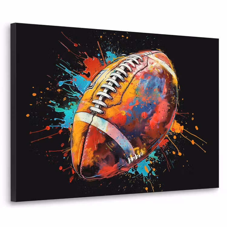 Graffiti - Sport - Rugby - American Football Textielframe - compleet frame klein -3d