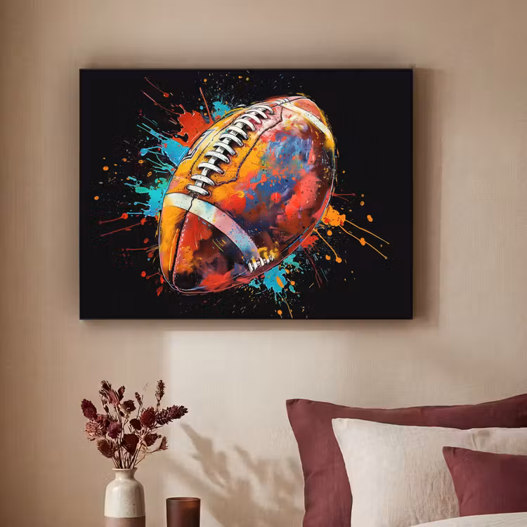 Graffiti - Sport - Rugby - American Football Textielframe - compleet frame klein -sfeer1