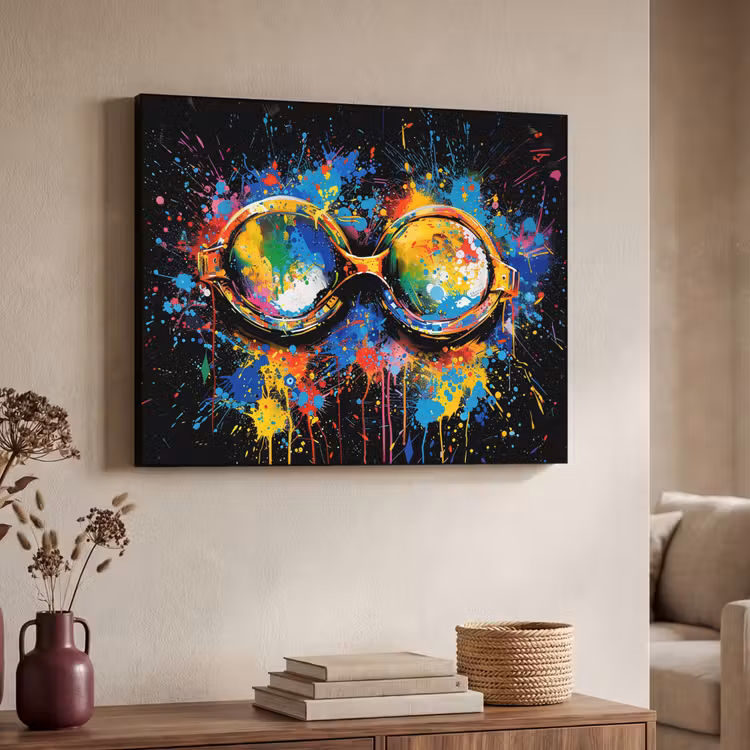 Graffiti - Sport - Zwemmen - Zwembril Textielframe - compleet frame klein -sfeer3