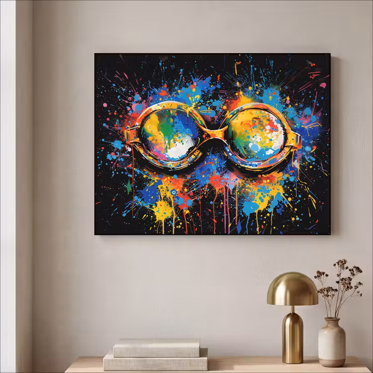 Graffiti - Sport - Zwemmen - Zwembril Textielframe - compleet frame klein -sfeer2