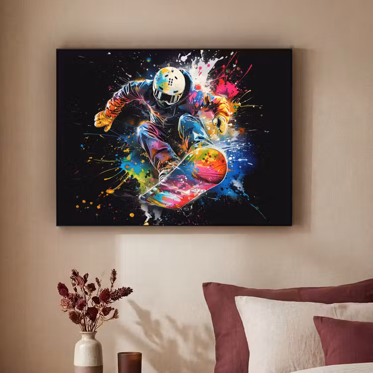Graffiti - Sport - Snowboarden - Wintersport Textielframe - compleet frame klein -sfeer1