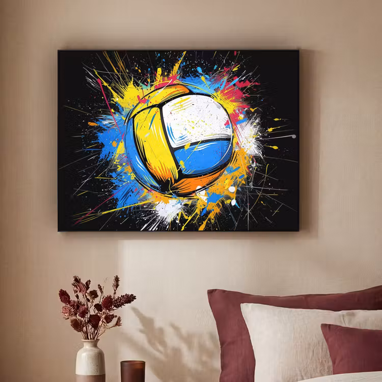 Graffiti - Sport - Volleybal - Bal Textielframe - compleet frame klein -sfeer1