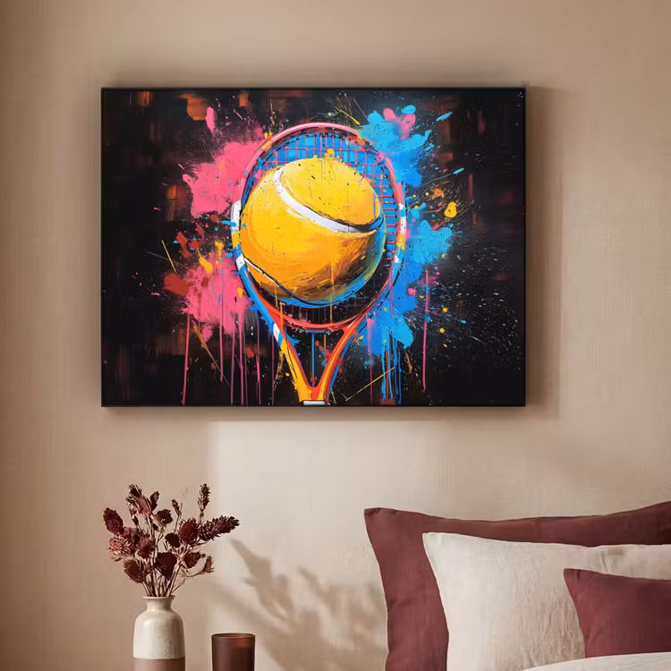 Graffiti - Tennis - Sport - Racket Textielframe - compleet frame klein -sfeer1