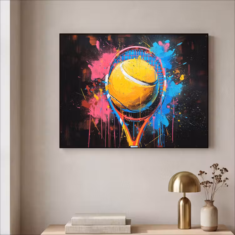 Graffiti - Tennis - Sport - Racket Textielframe - compleet frame klein -sfeer2