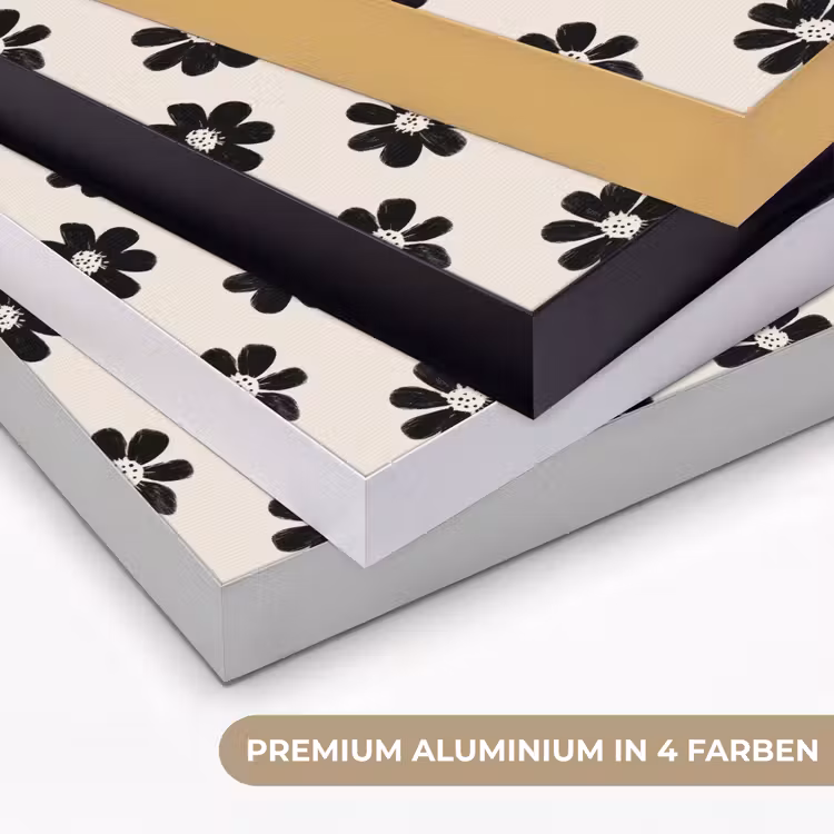 Grafisch - Madeliefjes - Zwart - Beige Textielframe zwart klein 947 -USP_kleurenDE