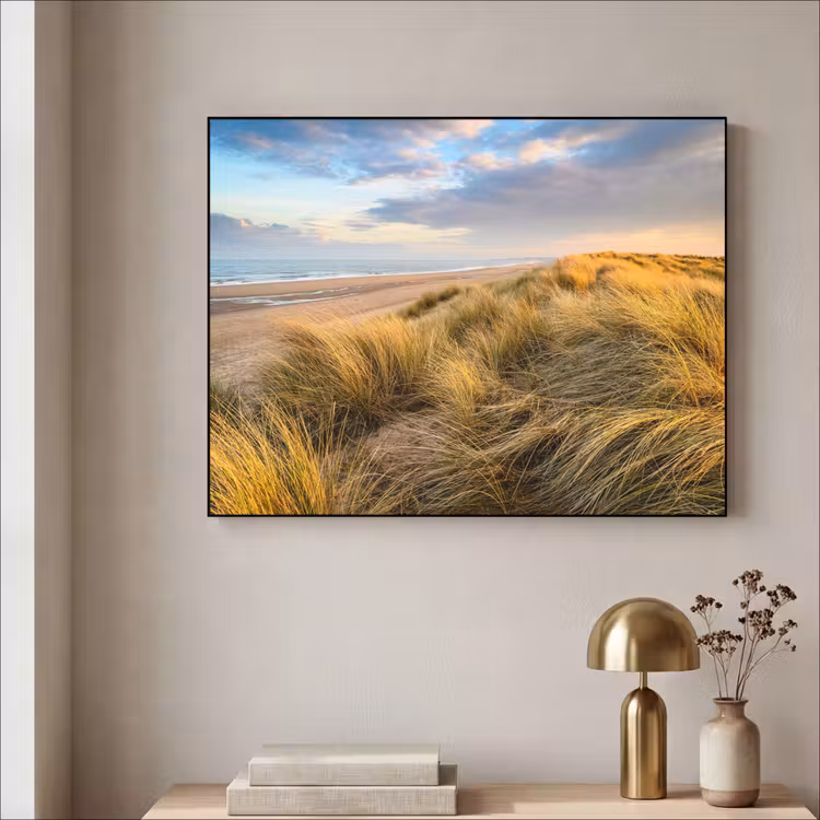 Gras - Duinen - Strand - Zomer Textielframe zwart klein -sfeer2