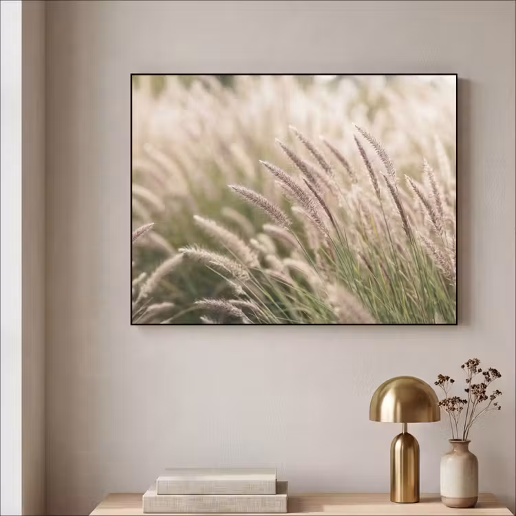 Gras - Close up - Groen Textielframe zwart klein -sfeer2