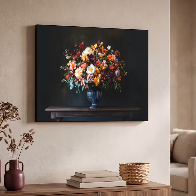 Groot - Bloemen - Vaas - Boeket Textielframe - compleet frame klein -sfeer3