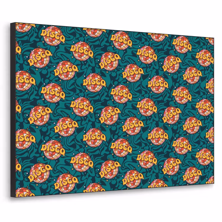 Groen - Disco - Patroon Textielframe zwart klein 947 -3d