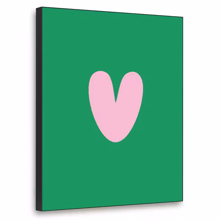 Groen - Hart - Minimalistisch - Valentijn Textielframe zwart klein -3d