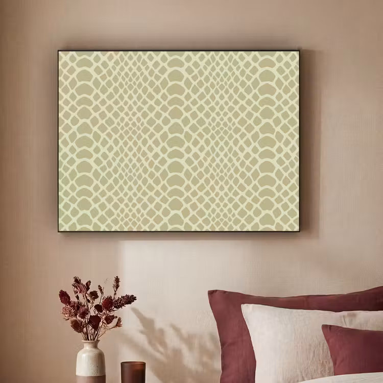 Groen - Patroon - Schubben Textielframe - compleet frame klein 947 -sfeer1