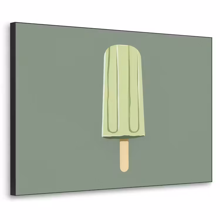 Groen - Waterijsje - Stokje - Illustratie Textielframe zwart klein -3d
