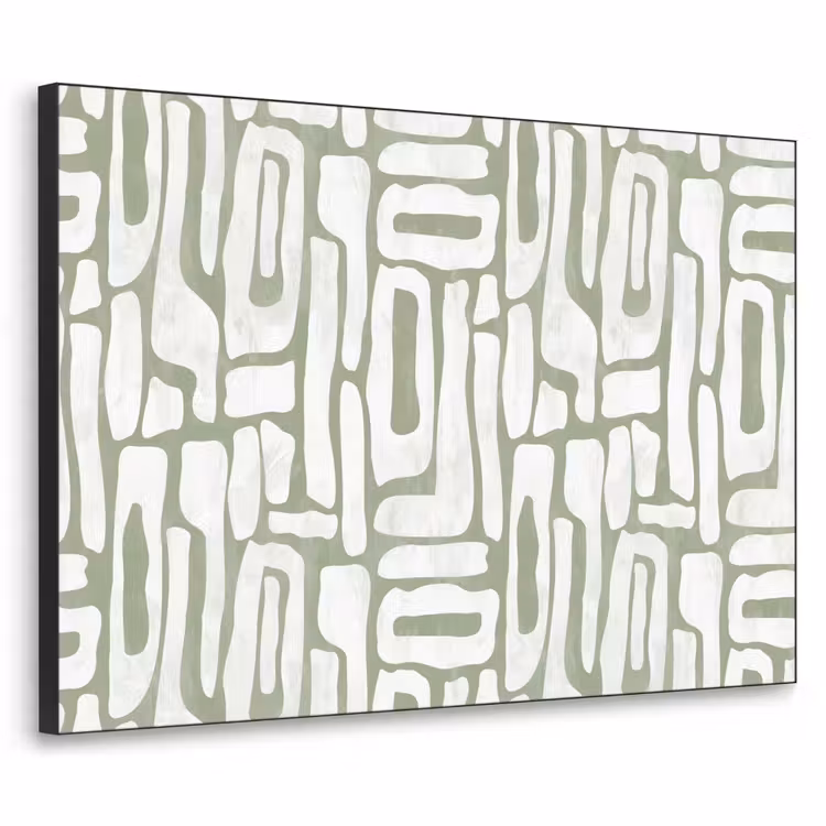 Groen - Wit - Kronkelen Textielframe zwart klein 947 -3d