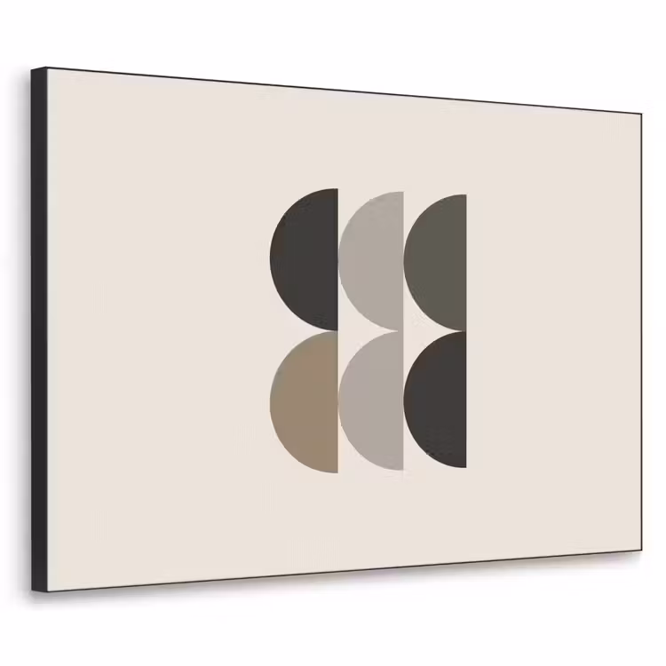 Halve cirkels - Aardetinten - Grafisch Textielframe - compleet frame klein -3d