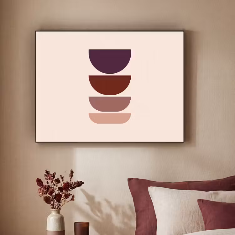 Harmonieus - Symmetrisch - Rood Textielframe - compleet frame klein -sfeer1