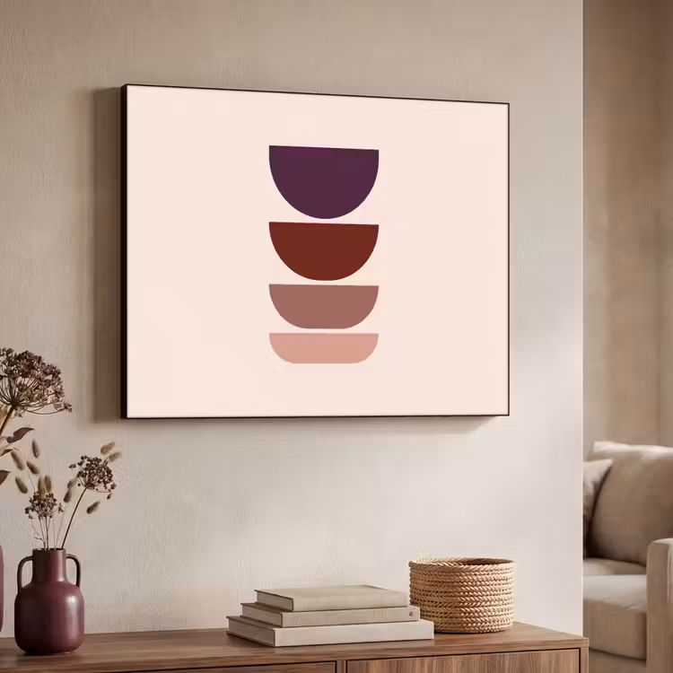 Harmonieus - Symmetrisch - Rood Textielframe - compleet frame klein -sfeer3