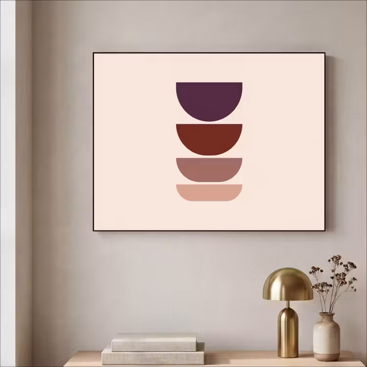 Harmonieus - Symmetrisch - Rood Textielframe - compleet frame klein -sfeer2