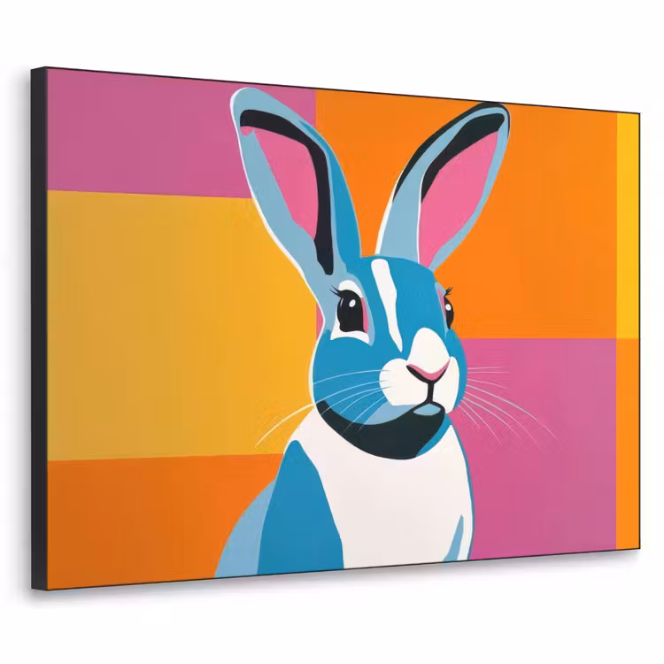 Haas - Kleurvakken - Oren - Roze Textielframe zwart klein -3d