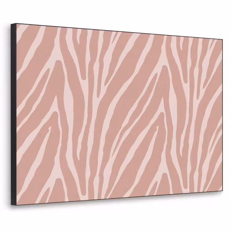 Lichtroze - Zebra - Patroon - Donkerroze Textielframe zwart klein 947 -3d