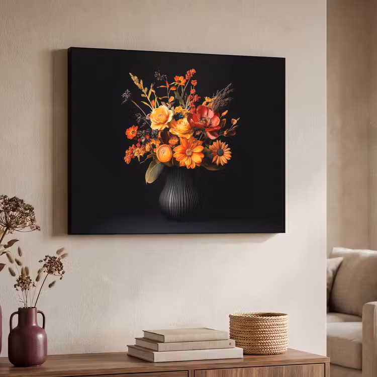 Herfst - Boeket - Oranje Textielframe - compleet frame klein -sfeer3
