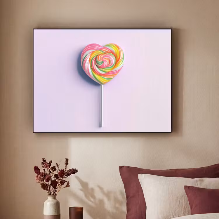 Hart - Lolly - Snoep Textielframe zwart klein -sfeer1