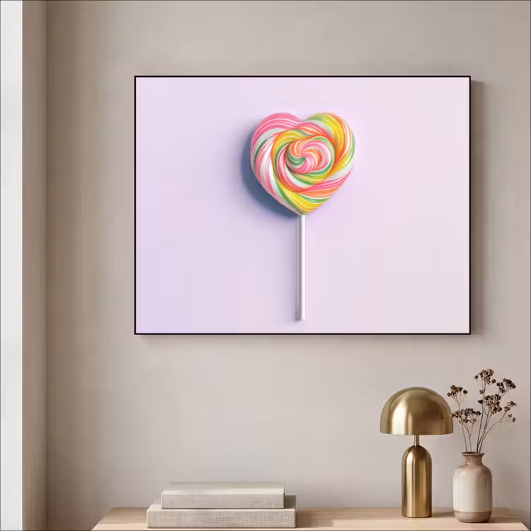 Hart - Lolly - Snoep Textielframe - compleet frame klein -sfeer2