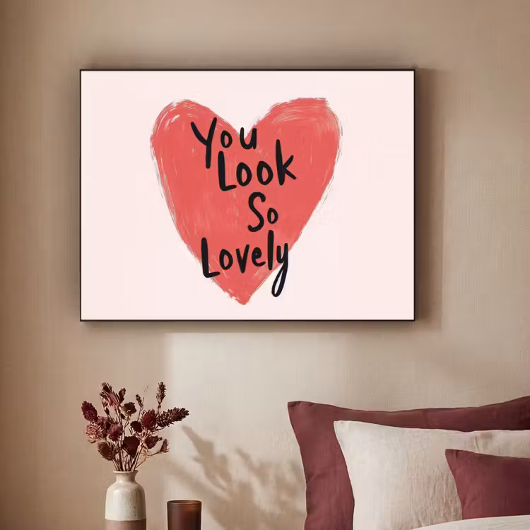 Hart - Rood - Valentijn Textielframe - compleet frame klein -sfeer1