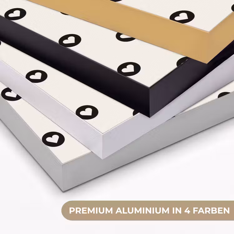 Hart - Rond - Wit - Zwart Textielframe zwart klein 947 -USP_kleurenDE