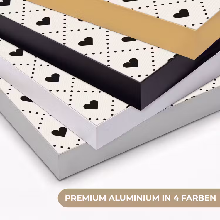Hart - Vierhoek - Wit - Zwart Textielframe zwart klein 947 -USP_kleurenDE
