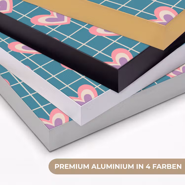 Hartjes - Raster - Patroon - Blauw Textielframe zwart klein 947 -USP_kleurenDE