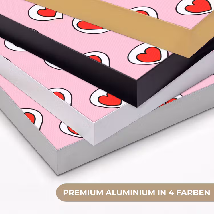Hartjes - Patroon - Rood Textielframe zwart klein 947 -USP_kleurenDE