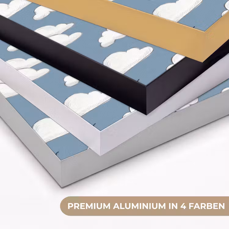 Lucht - Zon - Wolken - Natuur - Blauw Textielframe zwart klein -USP_kleurenDE