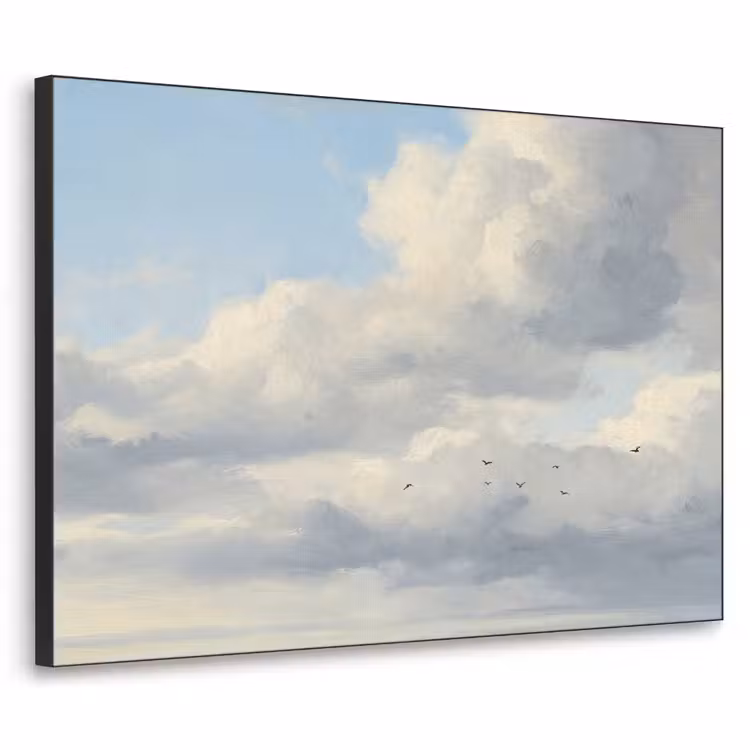 Lucht - Wolken - Natuur - Klassiek - Blauw Textielframe zwart klein -3d