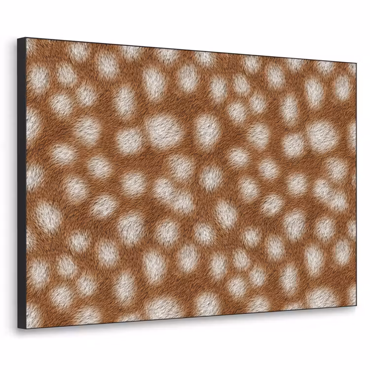 Hert - Bruin - Vacht Textielframe zwart klein 947 -3d
