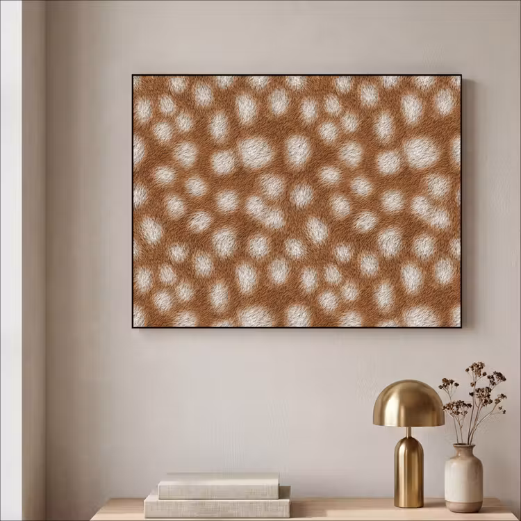 Hert - Bruin - Vacht Textielframe zwart klein 947 -sfeer2